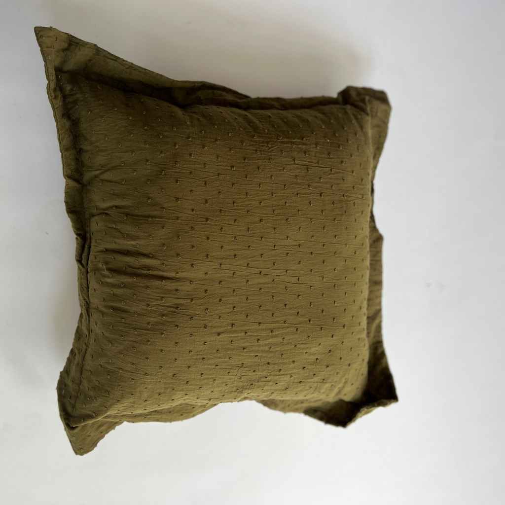 KT - dekoratīvais spilvens muslīna zaļš kvadrāts