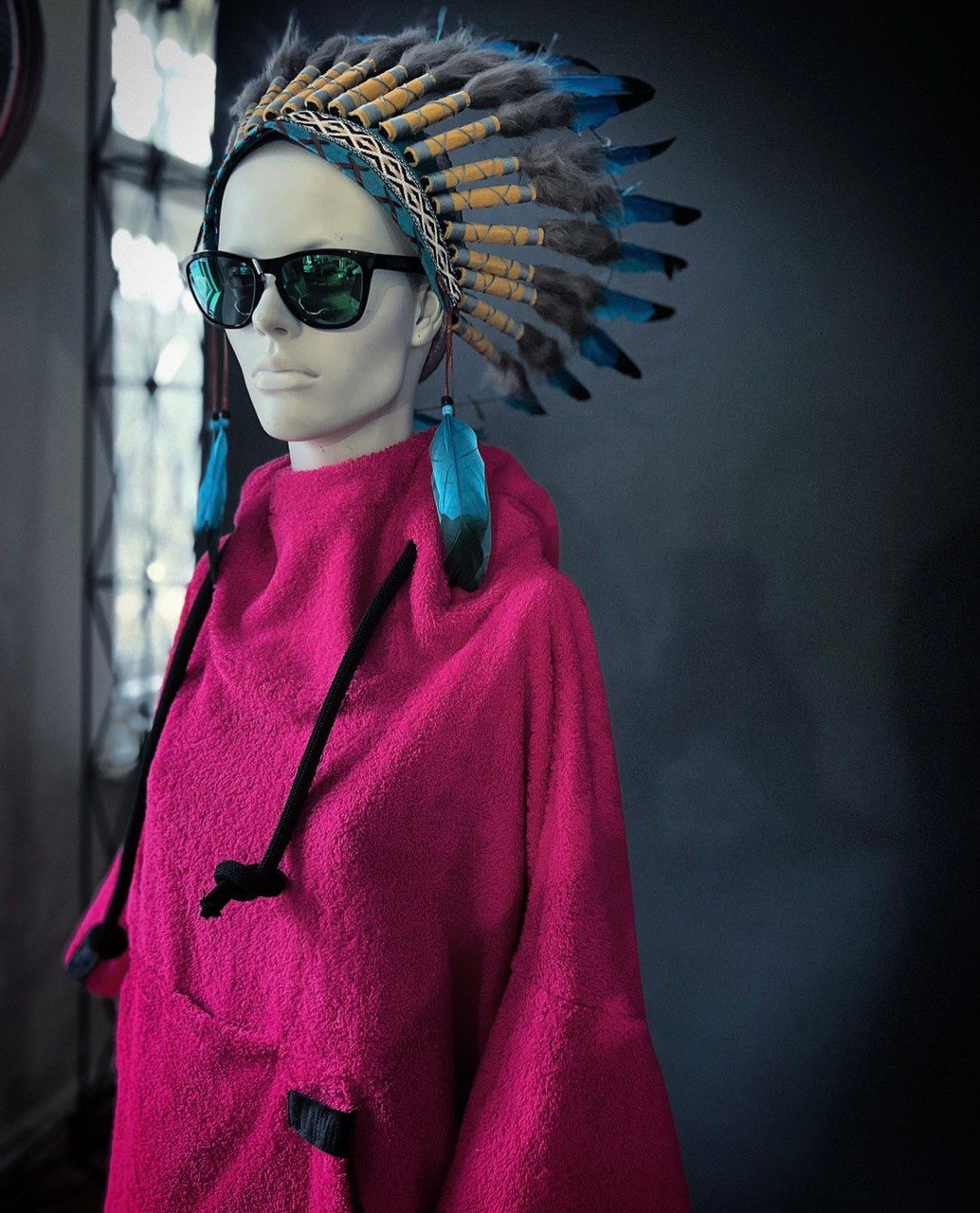 Унисекс пончо - розовый