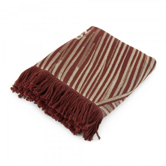 Пляжное полотенце - тонкое с бахромой Palmas бордовый