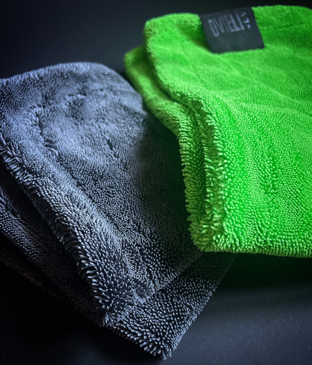 Auto virsbūves žāvēšanas dvielis 1200g, komplekts 2 gab. pelēks+zaļš