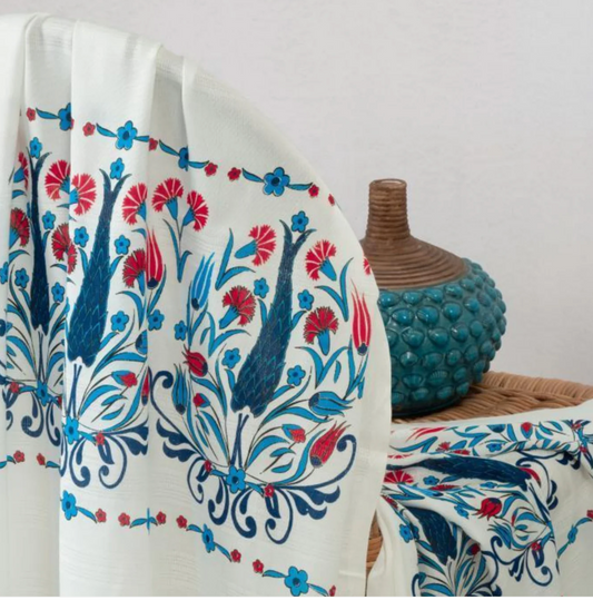 Kokvilnas pludmales dvielis / тюльпы / 100X180см