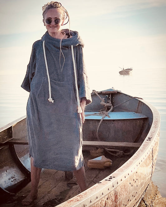 Пончо унисекс - серое