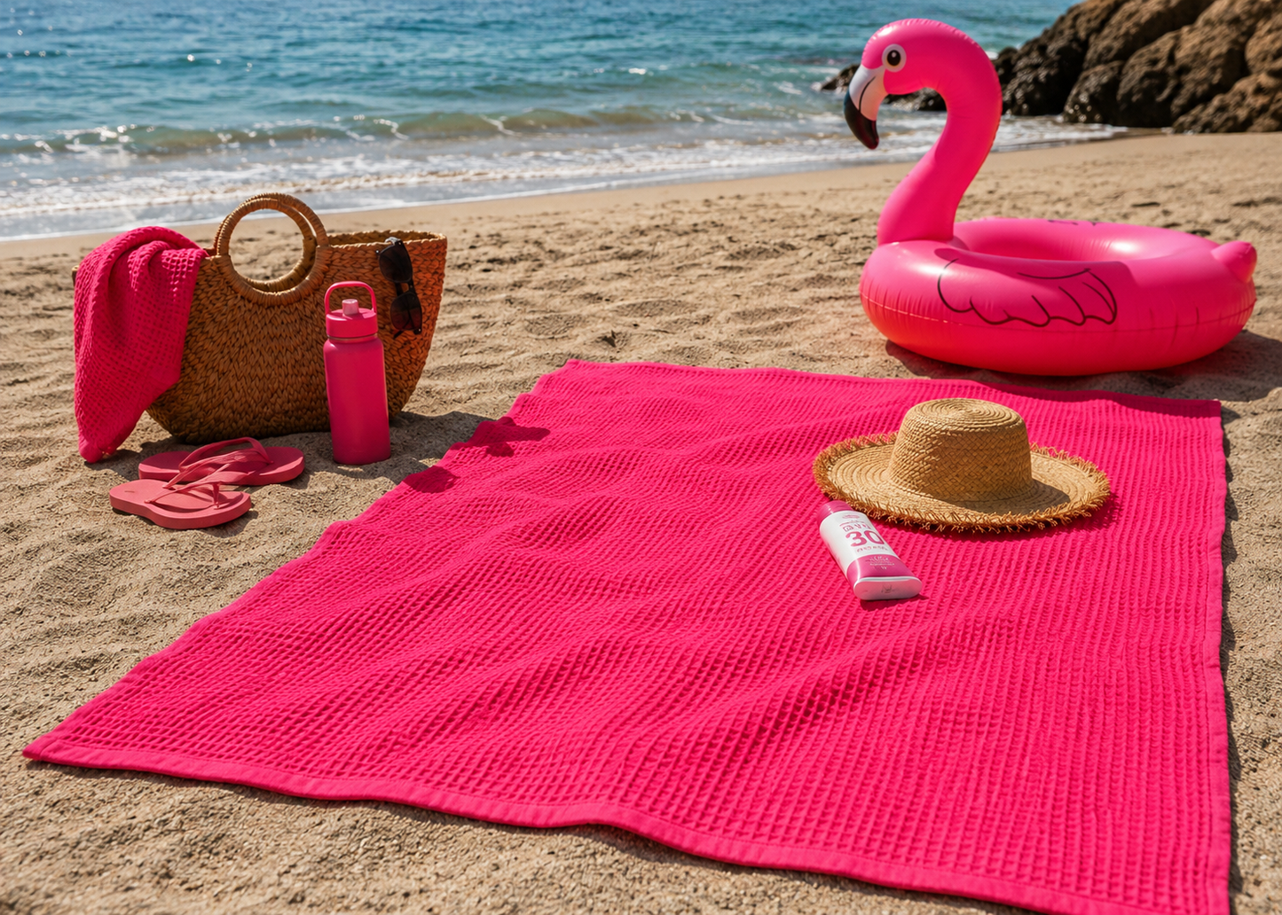 Beach Towel / HOT PINK