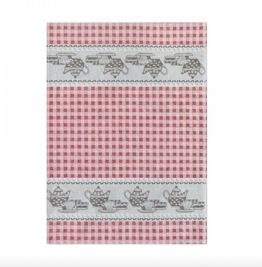 Kitchen Towel - Teapot red