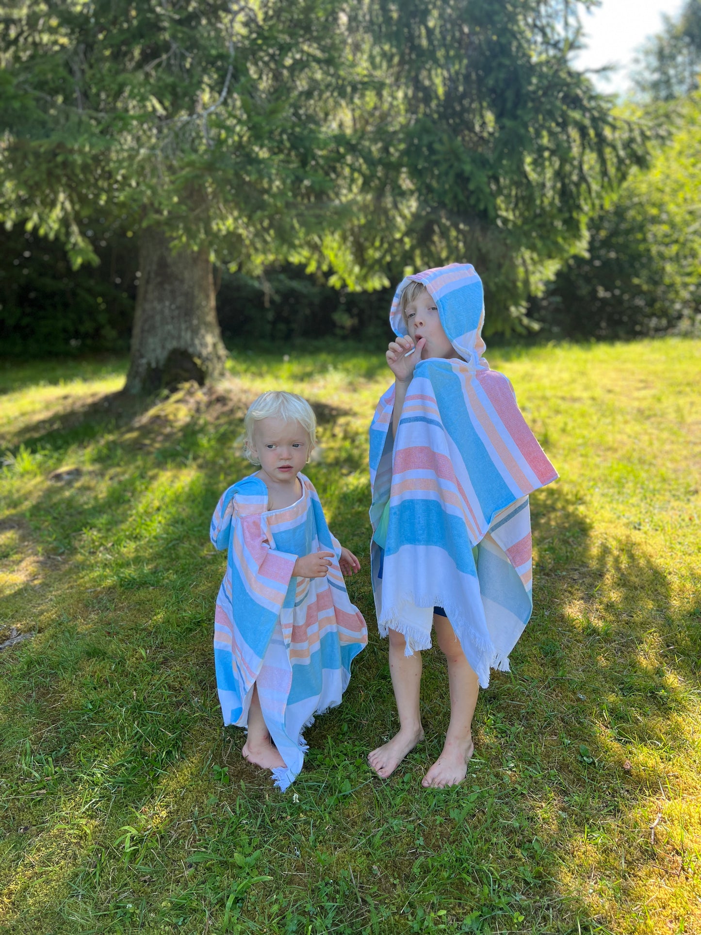 Пончо в полоску, детское, 80x60 см (2-6 лет)