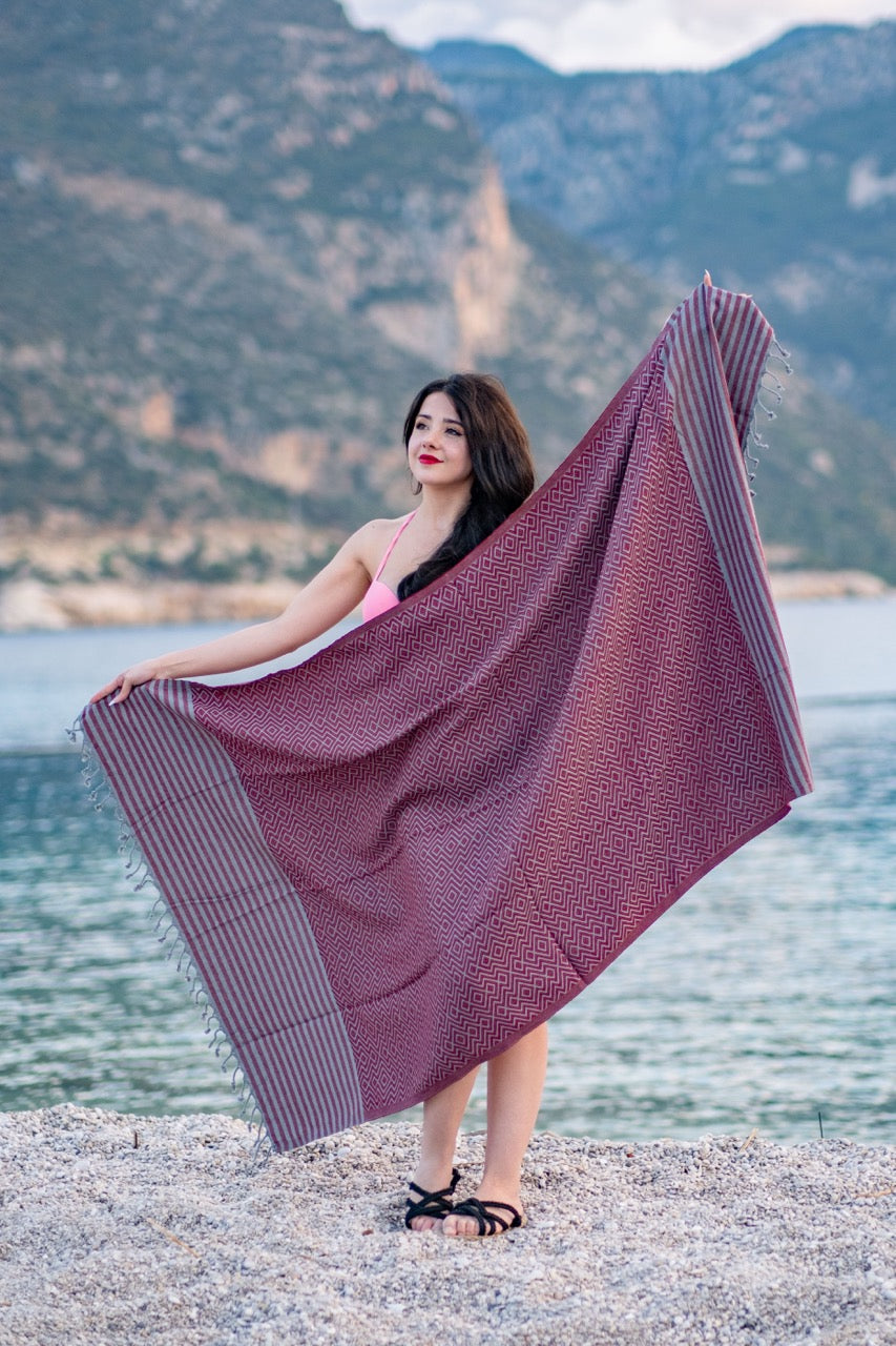 Beach Towel Tila - burgundy