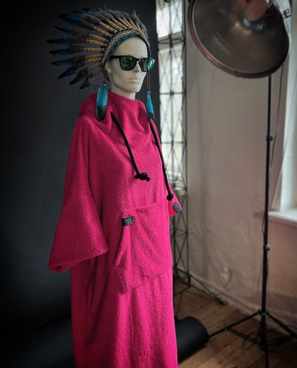 Унисекс пончо - розовый