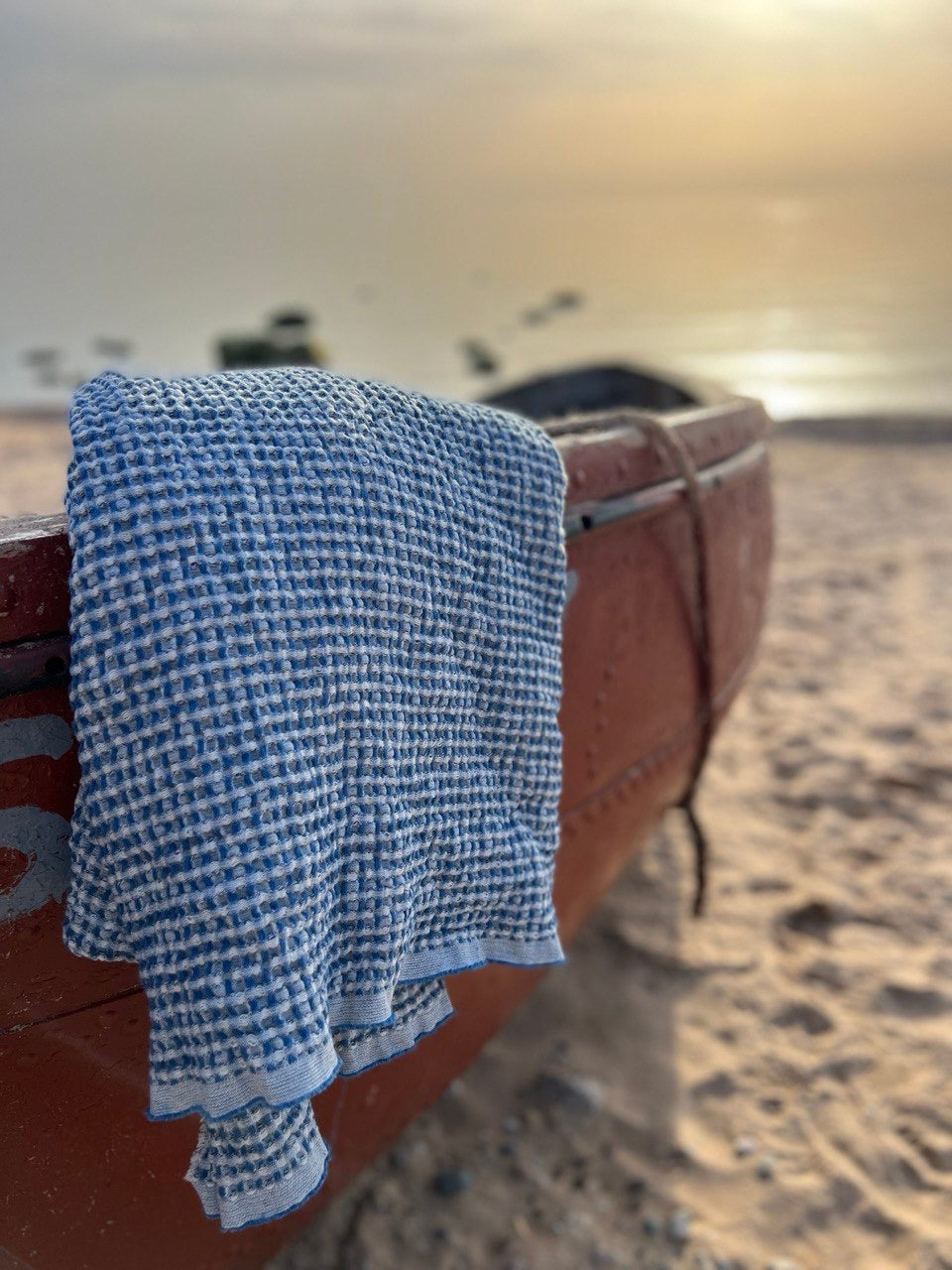 Lina pirts dvielis / 5 izmēri /  JŪRAS ZILS