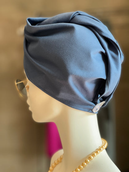 Matu dvielis Turbāns -  plānā mikrošķiedra / zilpelēks