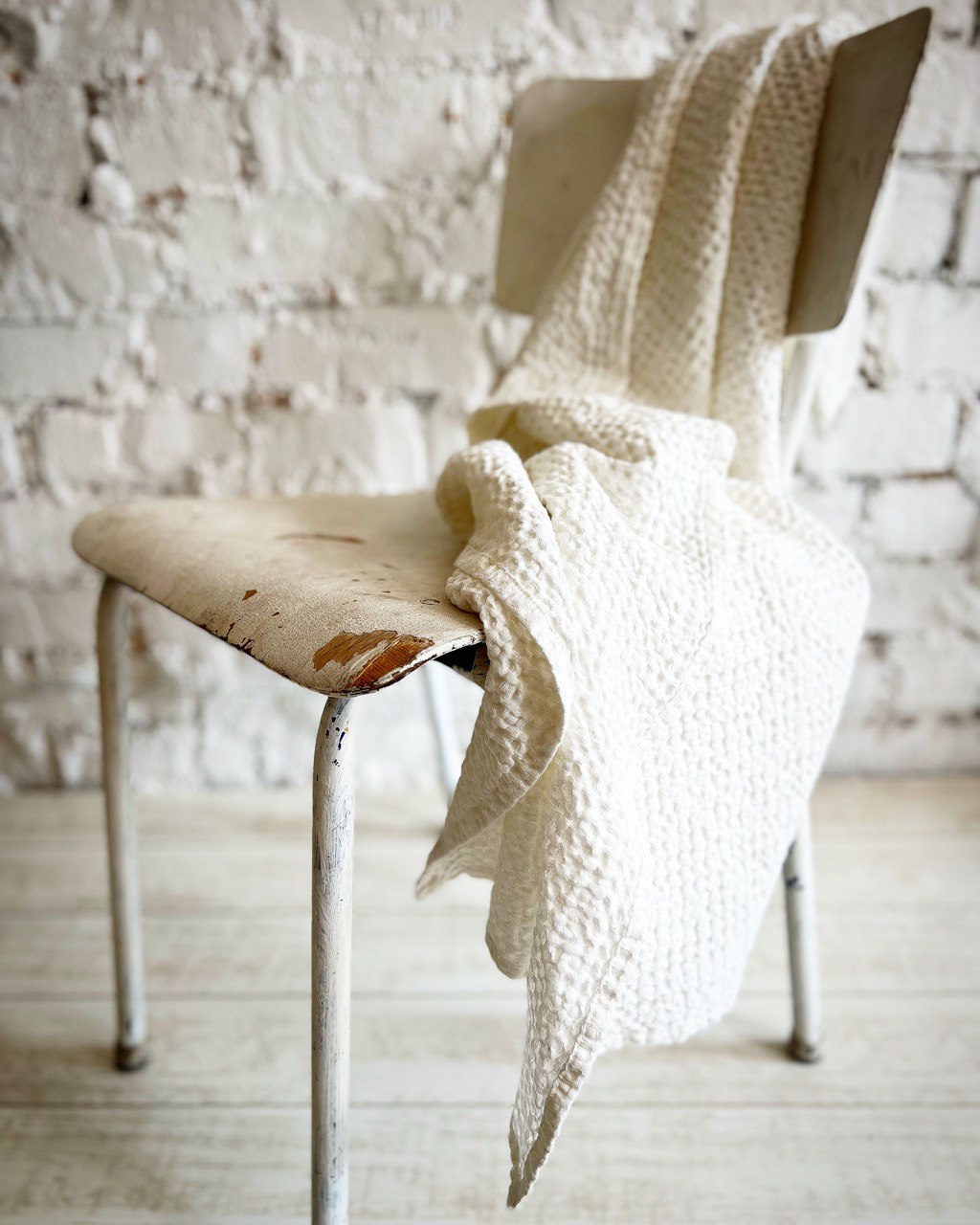 Льняное банное полотенце / 5 размеров / БЕЛЫЙ