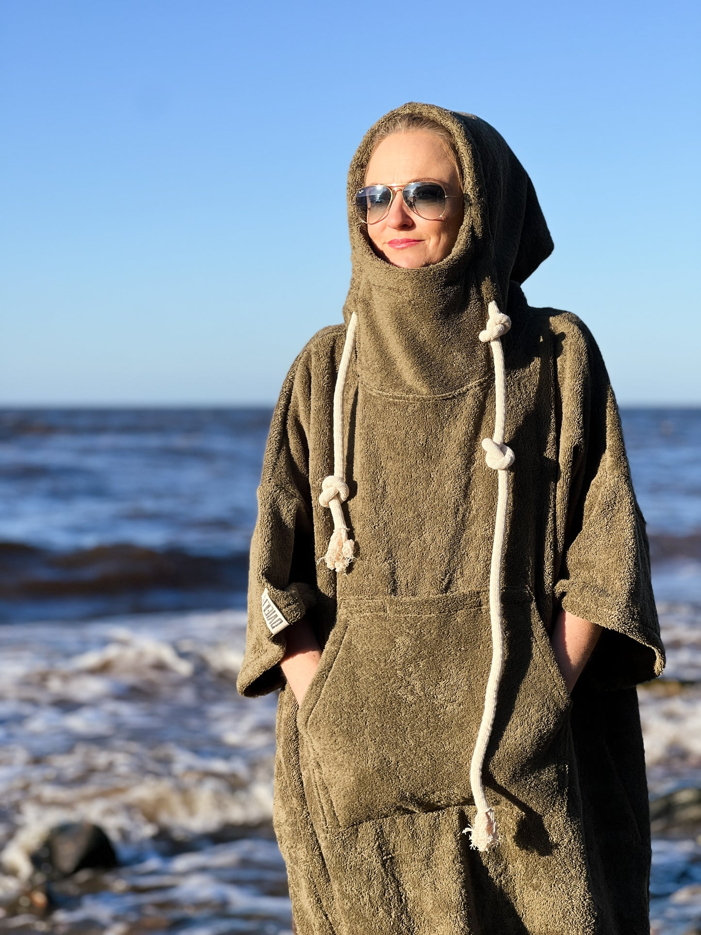 Пончо унисекс - зелёное