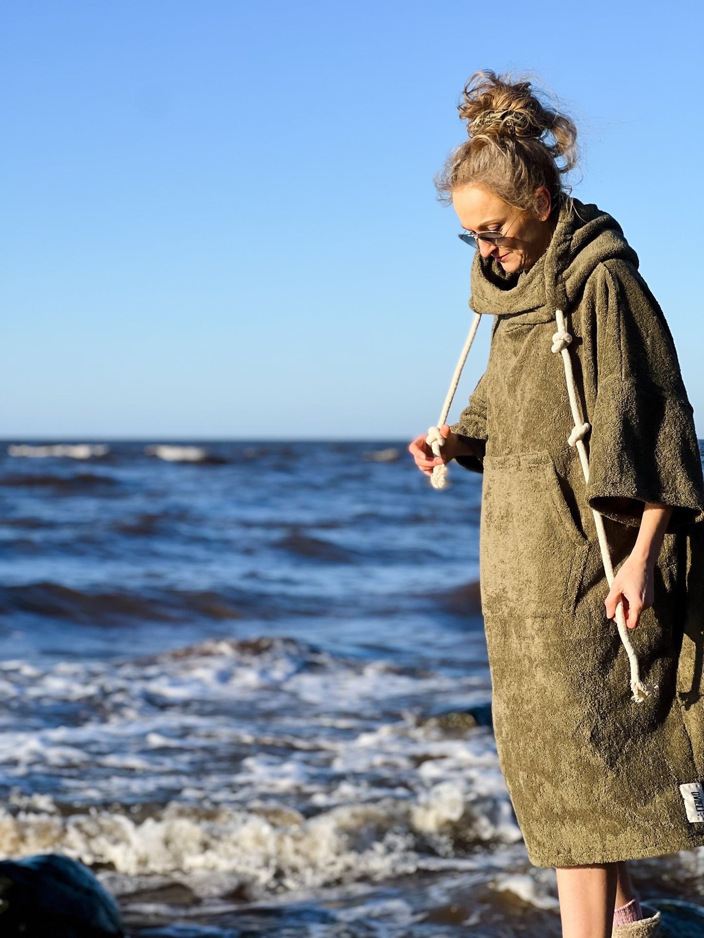 Пончо унисекс - зелёное