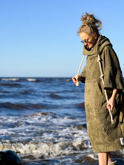 Пончо унисекс - зелёное