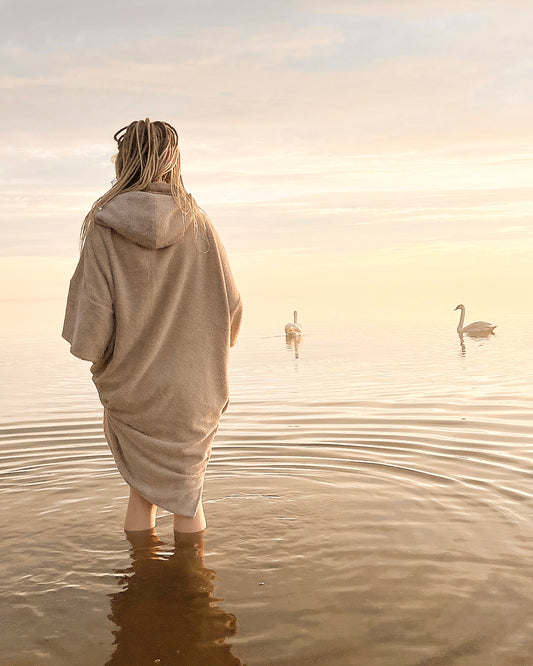 Пончо унисекс - бежевое