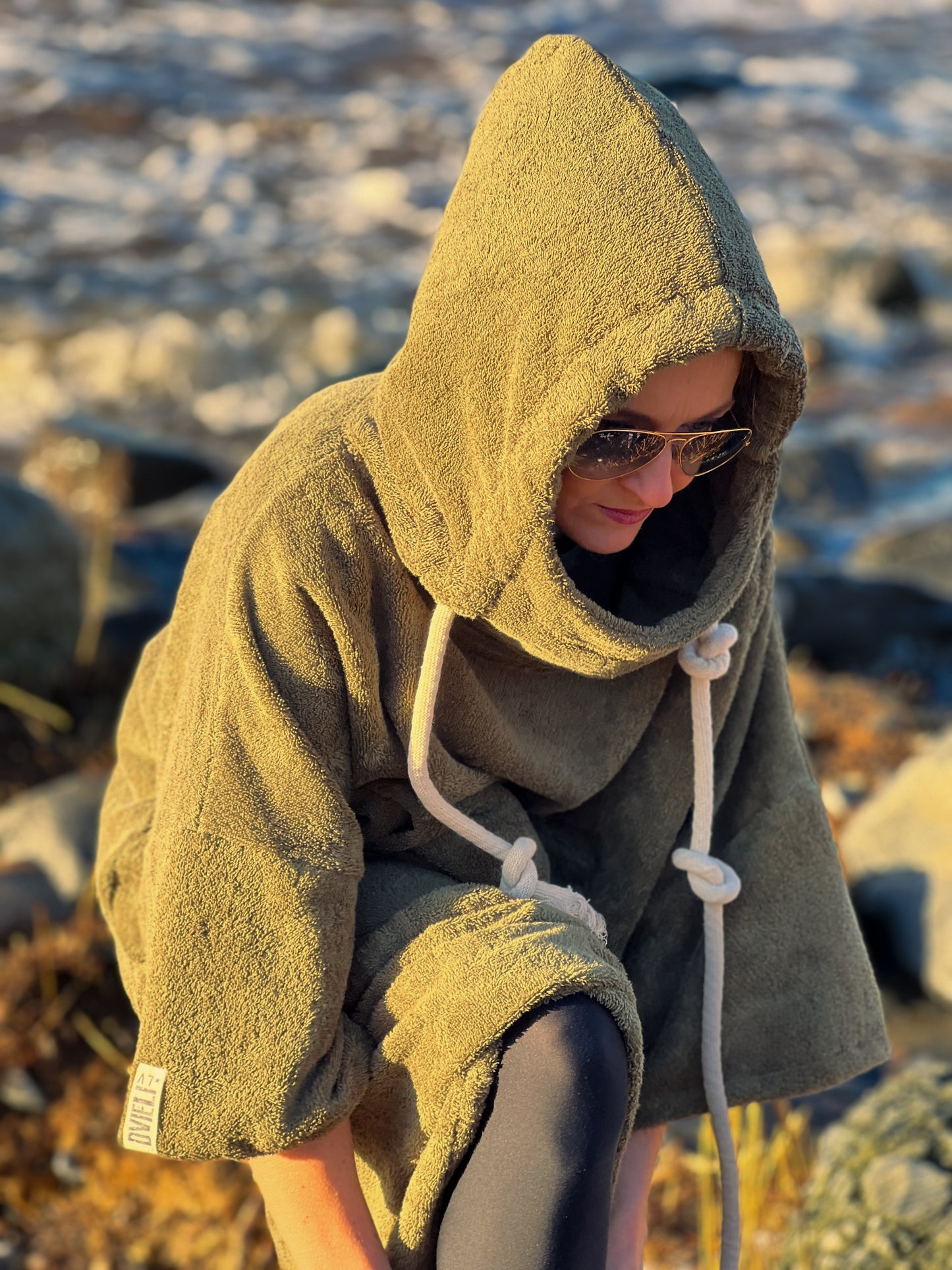 Пончо унисекс - зелёное