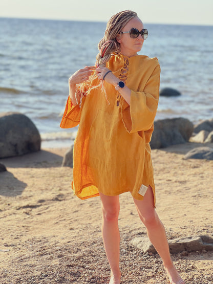 Лина пончо унисекс - жёлтый