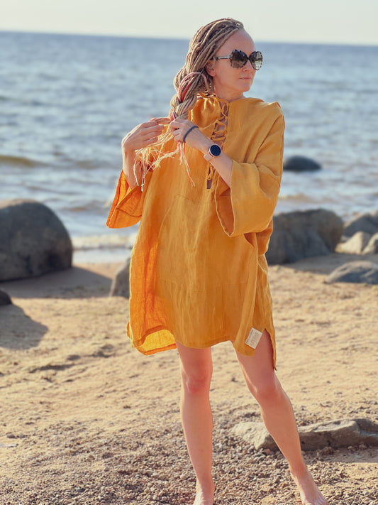 Лина пончо унисекс - жёлтый