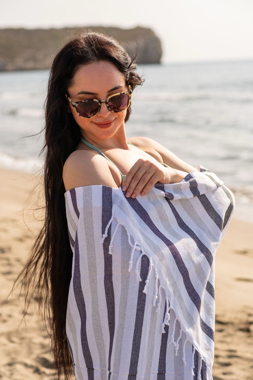 Beach Towel Afrika - grey stripes