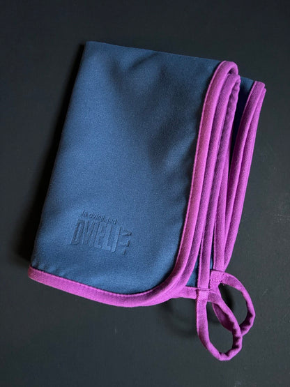 Virtuves dvielis - mikrošķiedras / zilpelēks ar ceriņu rozā