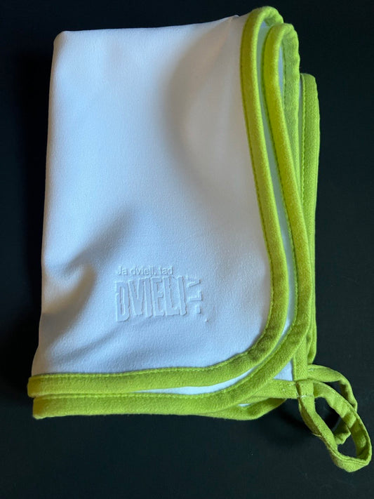 Virtuves dvielis - mikrošķiedras / BALTS ar zaļu