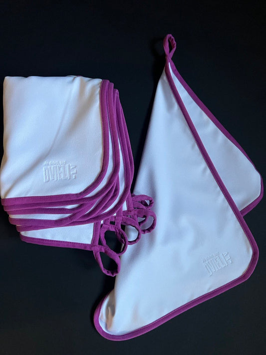 Virtuves dvielis - mikrošķiedras / BALTS ar ceriņu rozā