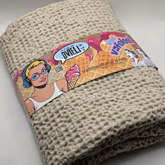 Льняное полотенце для сауны | Кремовый