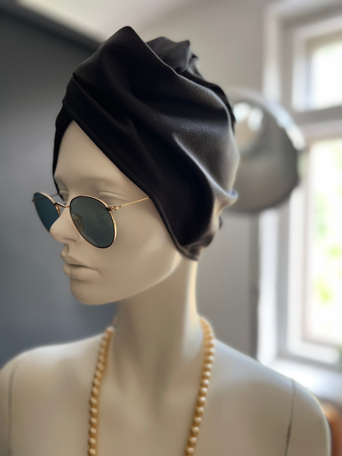 Matu dvielis Turbāns -  plānā mikrošķiedra / melns