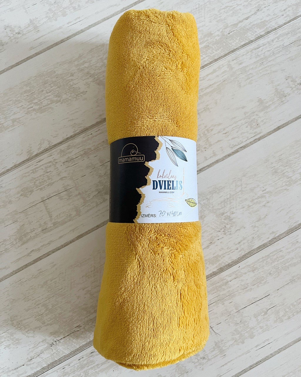 Bambusa vannas dvielis - dzeltens / 2 izmēri