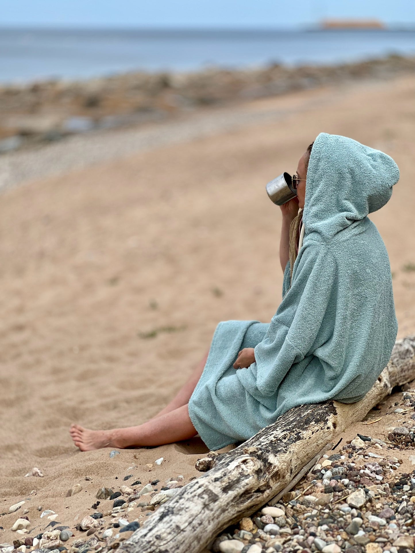 Пончо унисекс - зеленоватый