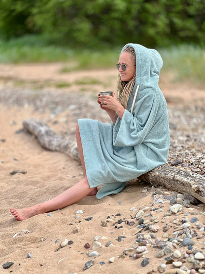 Пончо унисекс - зеленоватый