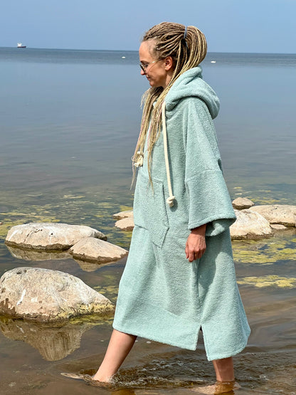 Пончо унисекс - зеленоватый