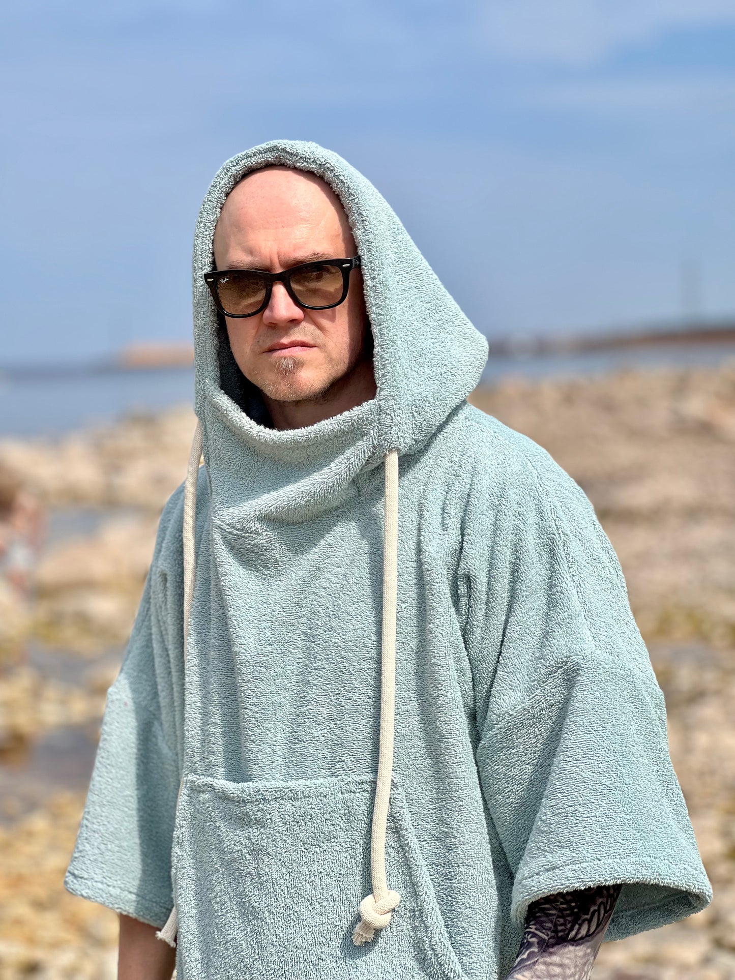 Пончо унисекс - зеленоватый