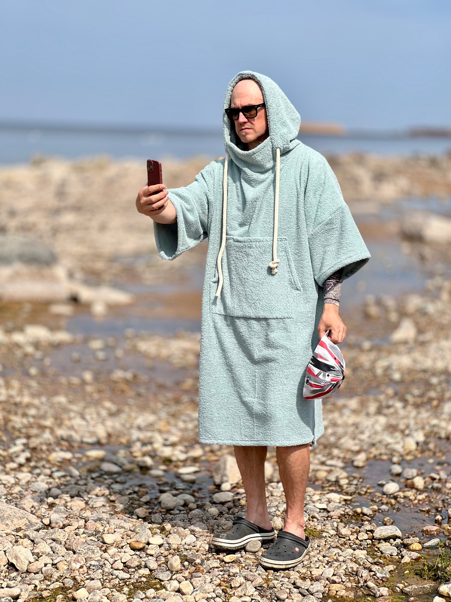 Пончо унисекс - зеленоватый