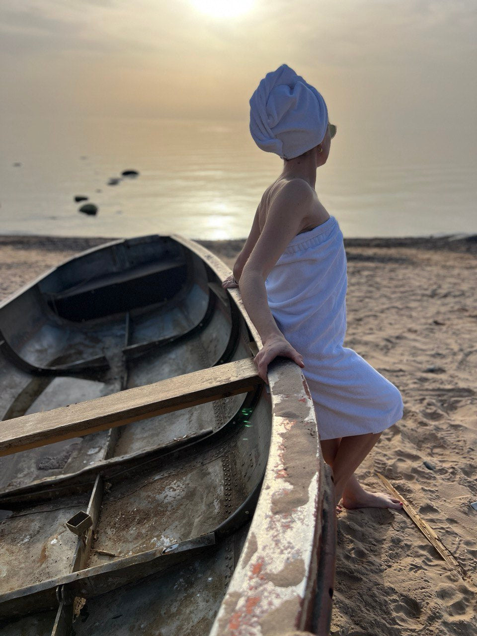 Matu dvielis Turbāns ar podziņu -  frotē