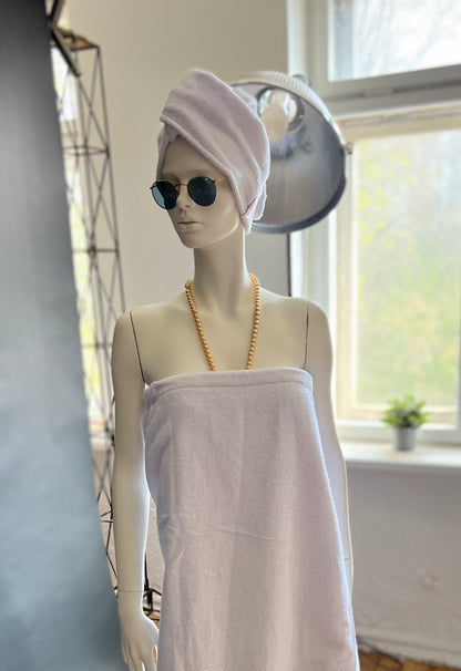 Matu dvielis Turbāns ar podziņu -  frotē