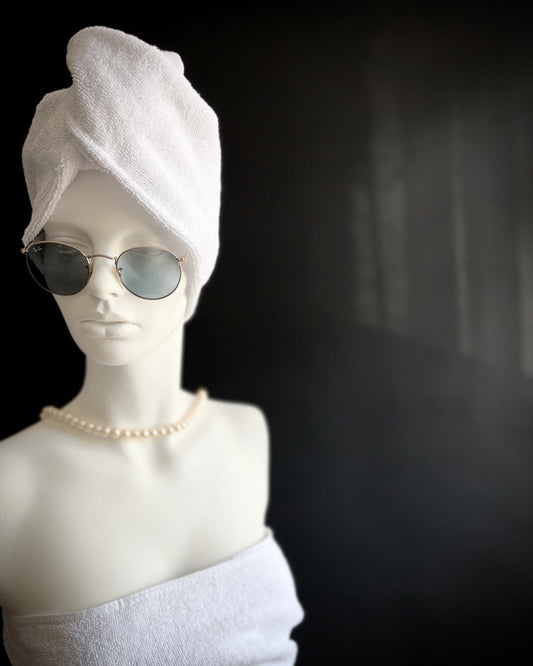 Полотенце для волос с кнопкой - махровое