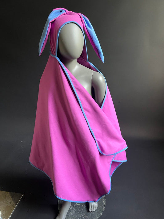 Mikrošķiedras kapučdvielis CERIŅU ROZĀ ar zilu