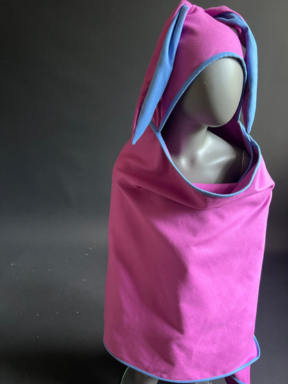 Mikrošķiedras kapučdvielis CERIŅU ROZĀ ar zilu