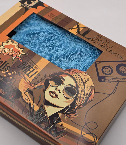 Набор из 3 полотенец для ухода за автомобилем / СИНИЙ