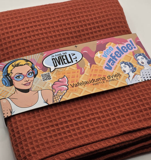 Полотенце из вафельной ткани / КИРПИЧНО-КРАСНЫЙ 