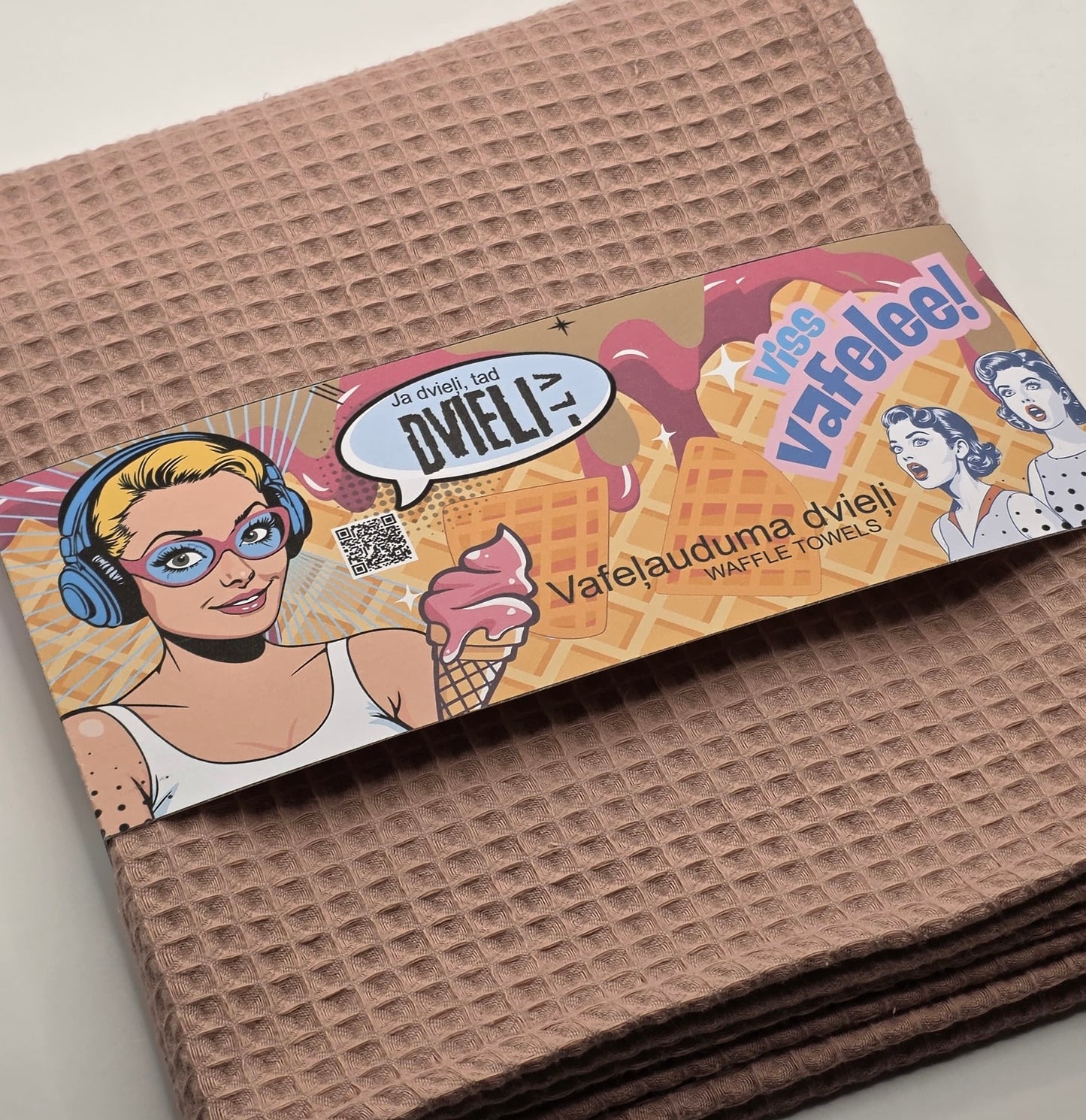 Waffle Fabric Towel / VINTAGE PINK