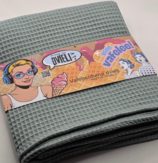 Полотенце из вафельной ткани / ШАЛФЕЙНО-ЗЕЛЕНЫЙ