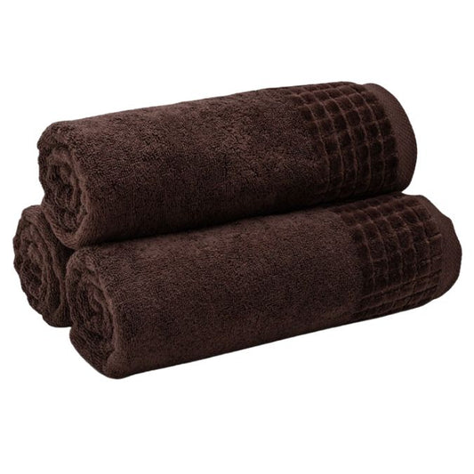 Полотенце с кубиками 50х100 см - коричневое