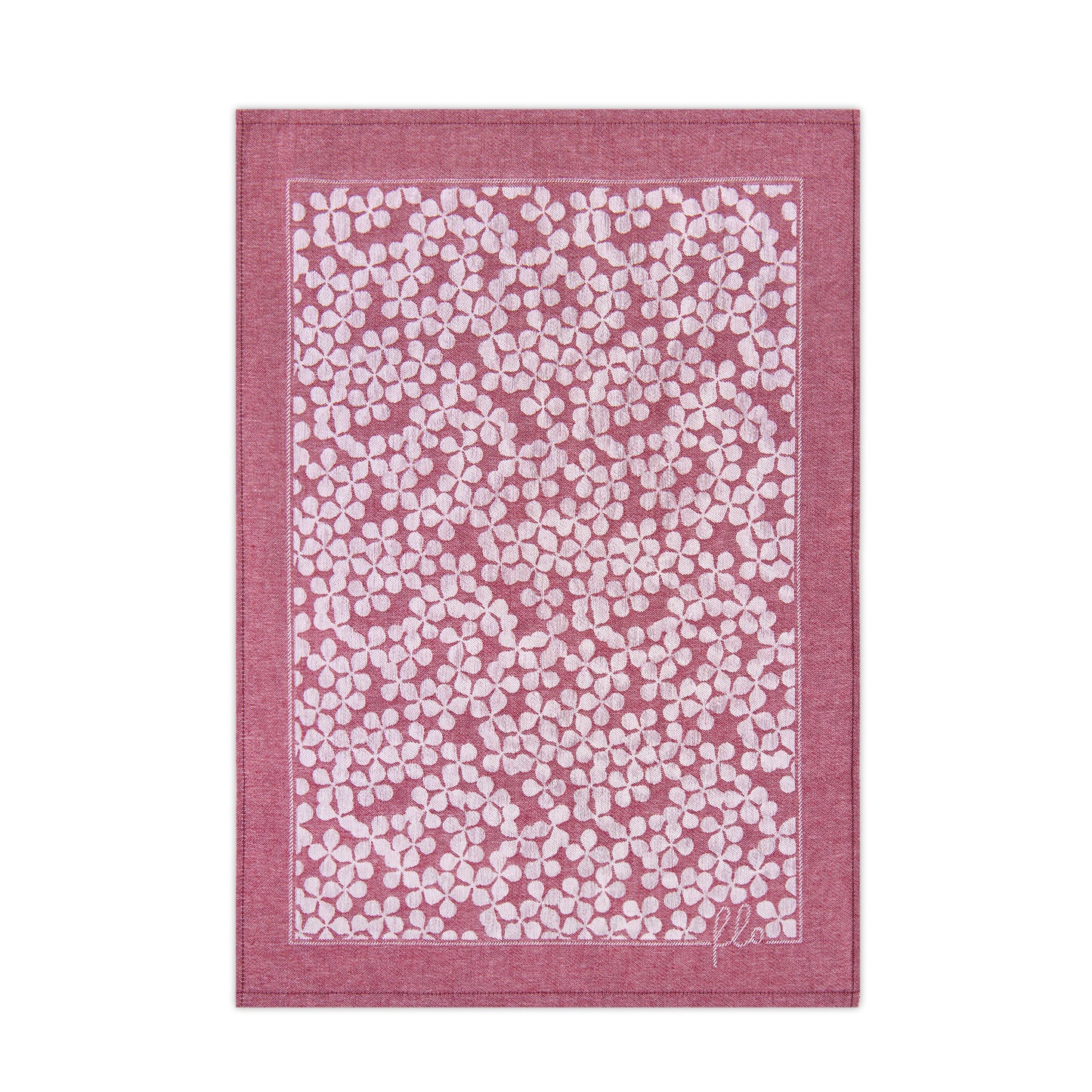 Kitchen Towel  - Flowers Burgundy