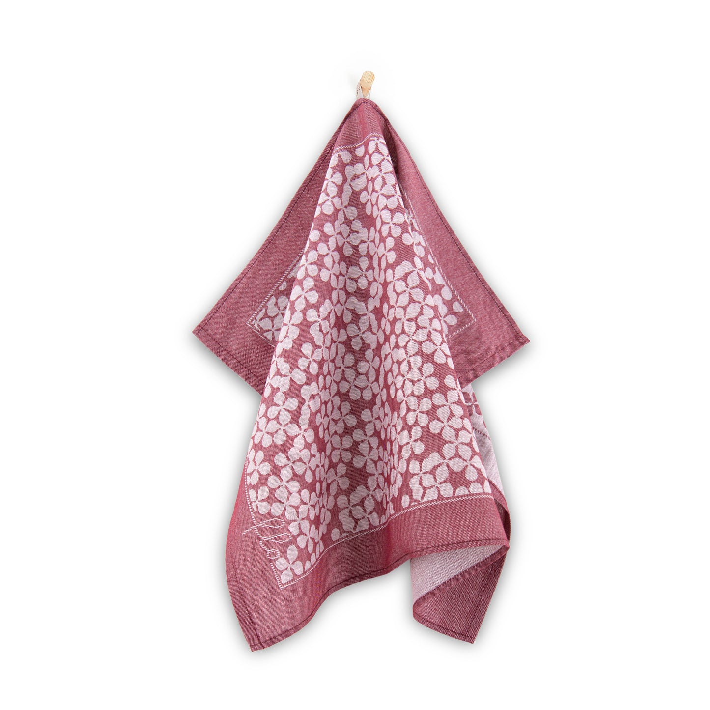 Kitchen Towel  - Flowers Burgundy