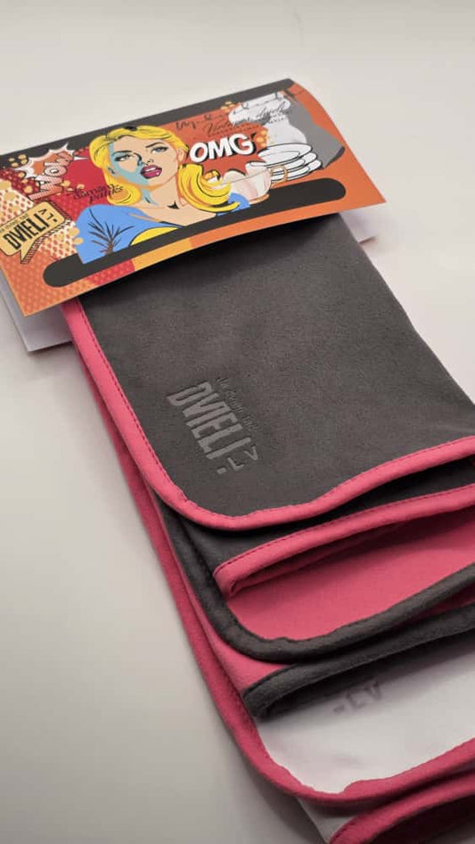 Набор кухонных полотенец - серый/розовый