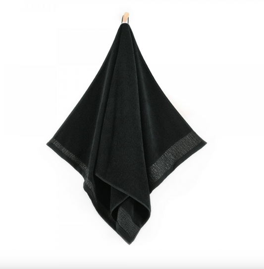 Dvielis marmora / 70x140cm / melns