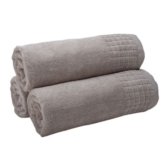 Полотенце с кубиками 50х100 см - коричнево-серое