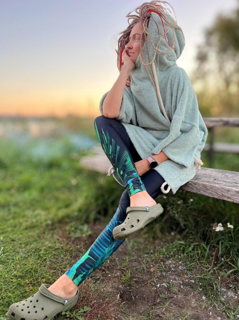 Pončo unisex - zaļgans / īsais