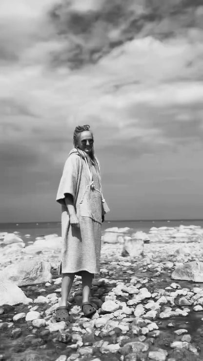 Пончо унисекс - зеленоватый